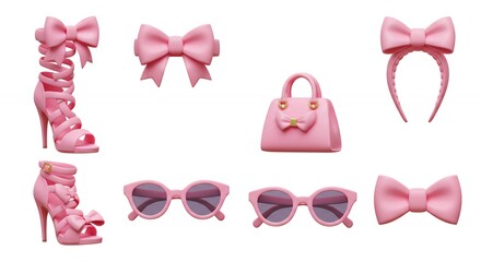 Pink fashion accessories collection