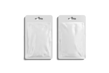Flat Lay View of Facial Mask Sachet, 3D Illustration