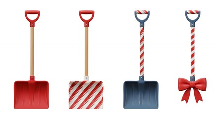 Snow shovel graphics set for winter illustration