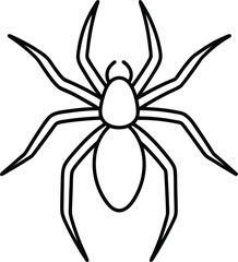 spider icon outline vector illustration on transparent background