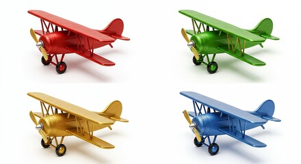 Vintage airplane toys colorful display