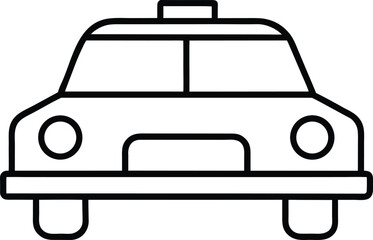 taxi icon outline vector illustration on transparent background