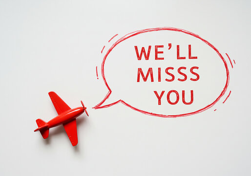 Farewell flight wishing you well on your next adventure, a heartfelt goodbye from the team, best wishes for your journey, missing our colleague already