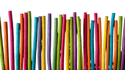 Colorful painted sticks vibrant rainbow pattern background