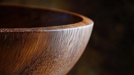 Close-up of a Richly Textured Wooden Bowl