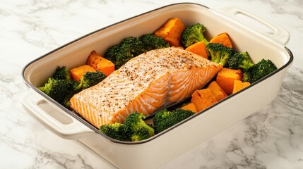 Baked Salmon with Roasted Vegetables