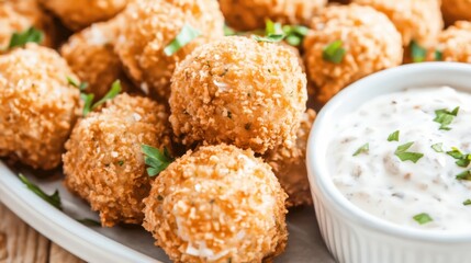 Crispy Fried Bites with Creamy Dip