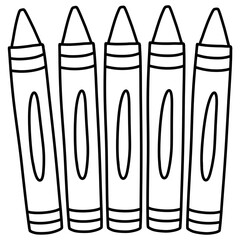 Hand drawn crayons cartoon illustration outline 