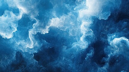 Dive into stunning blue depths resembling ocean waves or ethereal clouds, perfect for backgrounds, dreamy designs, and adding vibrant depth to any project