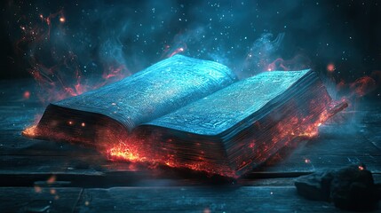 Discover ancient mystical knowledge and unlock powerful secrets in this stunning, magical book illustration for fantasy, adventure, and storytelling projects