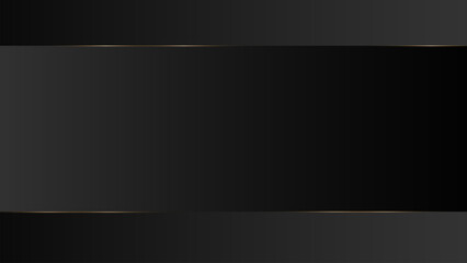 Obraz premium Luxury Black Background with Gold Line and Abstract Shape