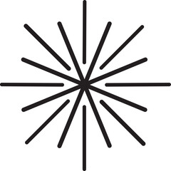 Black starburst pattern, abstract design or light effect
