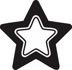 Black outline star with a thick border, layered design
