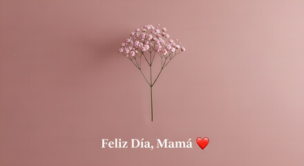 Minimalist Aesthetic Baby Breath Flower With Mother's Day Greeting Design