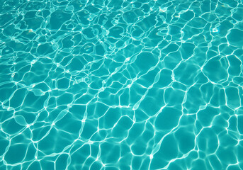 Serene turquoise water shimmering with sunlight, perfect for summer vibes and relaxation, evoking a sense of peacefulness and vacation getaway