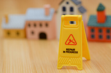 Ongoing Repair Notice – Real Estate Maintenance Concept with Prominent Signage