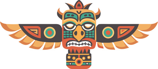 Obraz premium native american indian totem illustration