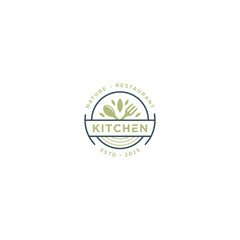 Nature restaurant logo icon design template flat vector 