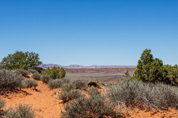 Desert landscape view from Arches National Park.
