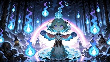 森の精霊と蒼い魂の導き