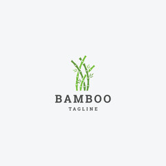 Bamboo logo icon design template flat vector