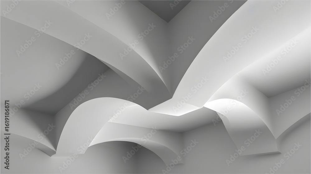 Poster abstract architectural design with flowing lines.