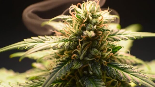 Close-up of cannabis flower bud
