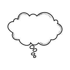Сloud-shaped hand drawn line art dialogue bubbles, bubble text, chatting box, message box