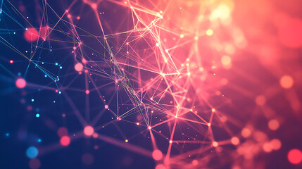 Abstract Red and Blue Network Connections