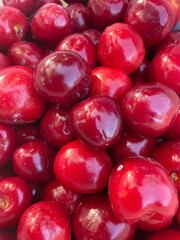 red cherries background