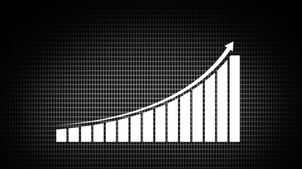 Animation data stock market business infographics white color Graf animation with arrow grid background . - Powered by Adobe