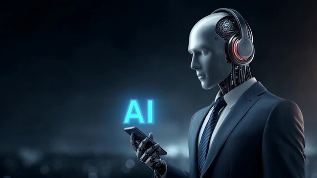AI Robot in Business: Futuristic Technology and Artificial Intelligence