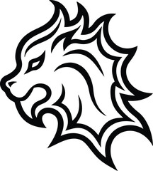 tribal wolf tattoo silhouette design wild