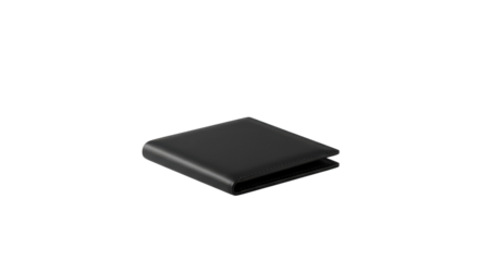 Classic black leather bifold wallet isolated PNG with Transparent Background