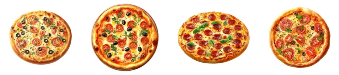 Detroit style pizza isolated on transparent background.