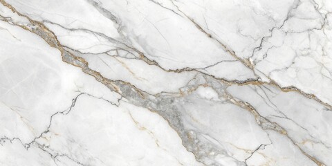 White marble surface with grey and gold veining image