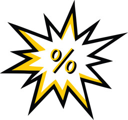 yellow star burst sale label shape art