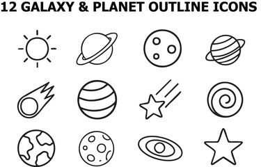 Explore the fascinating realm of outer space with these intricate illustrations of celestial bodies, each showcasing the beauty and wonder of our universe in stunning outlines.