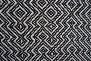Black and White Geometric Woven Fabric Texture