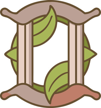 vector illustration of a green plant colomn one