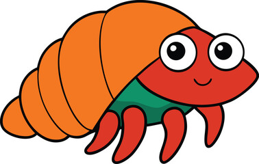 vector illustration of cartoon crab animal ant