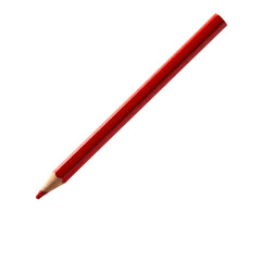 Red colored pencil for drawing isolated PNG with Transparent Background