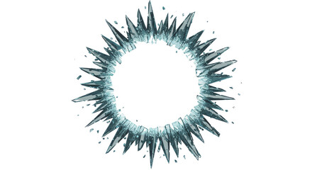 Blue spiky burst with a white center isolated PNG with Transparent Background