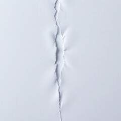 Tear in White Paper with Visible Texture and Light Shadows for Creative Background or Design Use