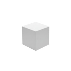 White cube geometry isolated PNG with Transparent Background