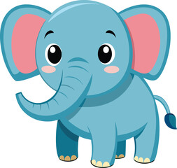 Obraz premium a cute elephant cartoon on white background