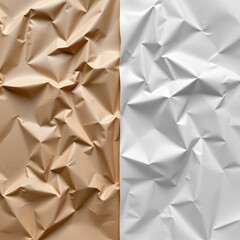 Textured Wrinkled Brown and White Paper Background for Creative Design and Artistic Projects