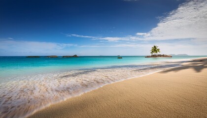 tranquil beach scene coastal paradise nature photography serene environment wide angle natural beauty