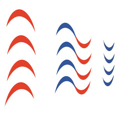 red, white, blue abstract design
