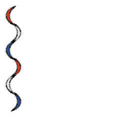 red, white, blue ribbon on white background